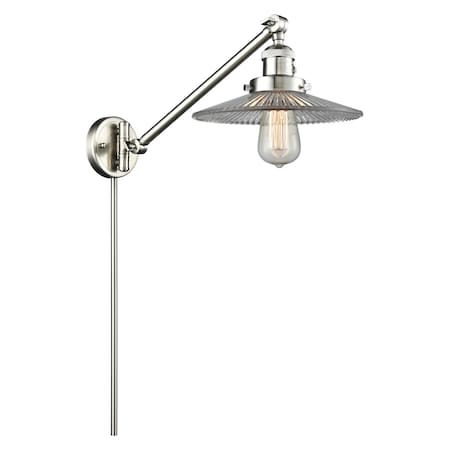 Glass Adjustable Single Swing Arm Portable Wall Sconce